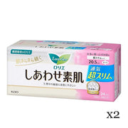 Laurier Bare Skin Ultra Slim 20.5 cm – 2 Packs (24 pcs × 2 = 48 Pads)