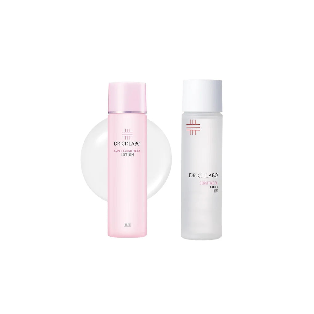 Dr. Ci:Labo Super Sensitive EX Medicinal Lotion is a quasi-drug facial lotion specially developed for sensitive, fluctuating, and acne-prone skin.