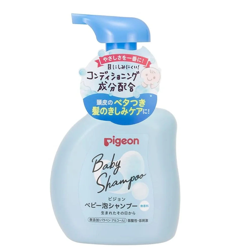 Pigeon Baby Foam Shampoo – Unscented (Blue Bottle, 11.8 fl oz / 350 ml)