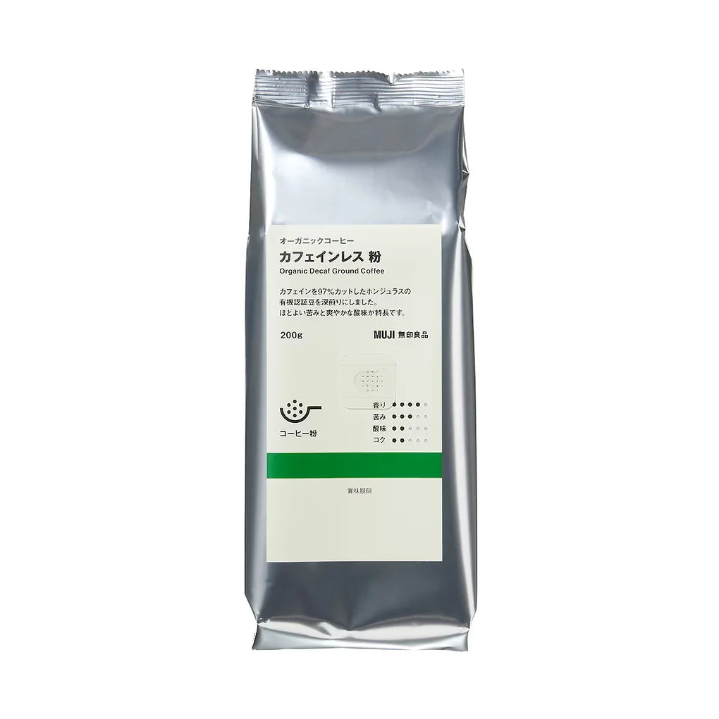 MUJI Organic Decaffeinated Coffee Powder is made from carefully selected organic coffee beans and gently decaffeinated to preserve natural flavor and balance.