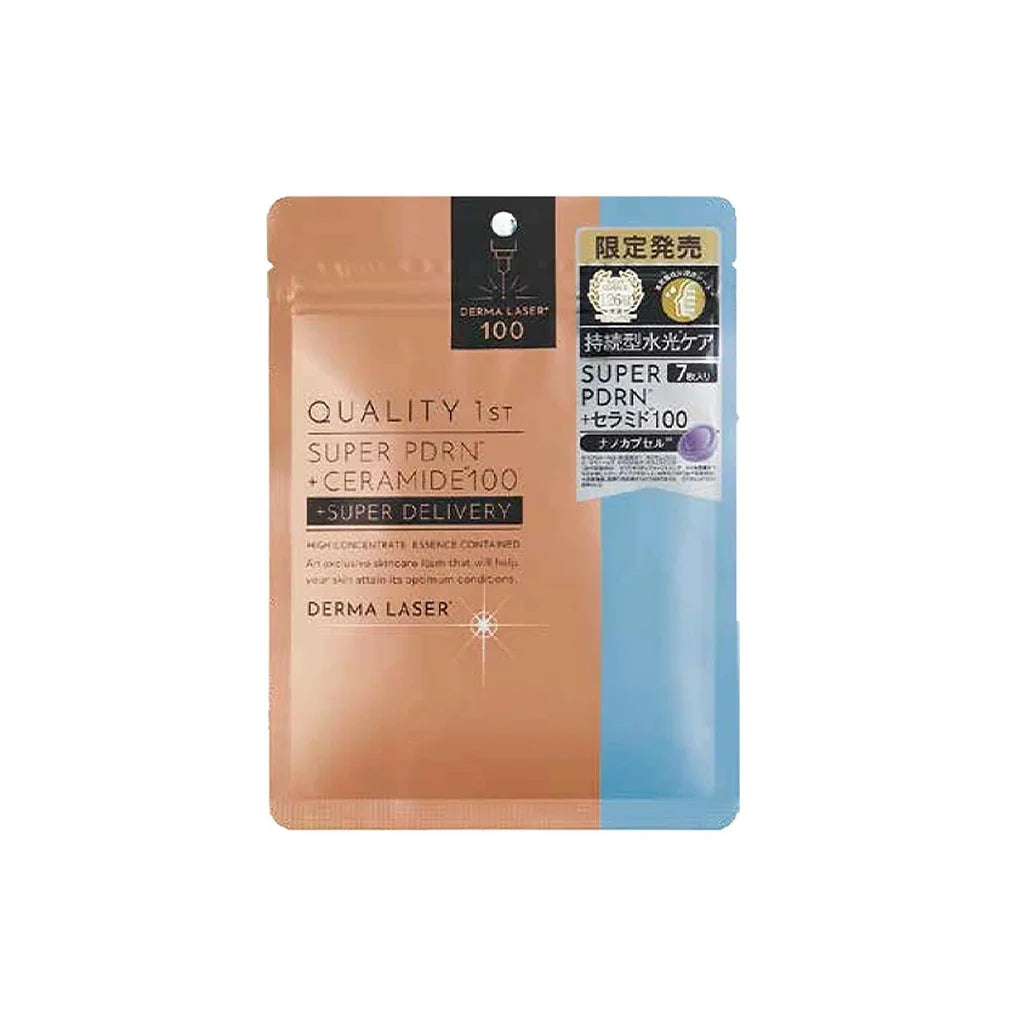 Derma Laser Super PDRN + Ceramide 100 Mask is a high-performance sheet mask designed for intensive hydration and skin barrier repair.