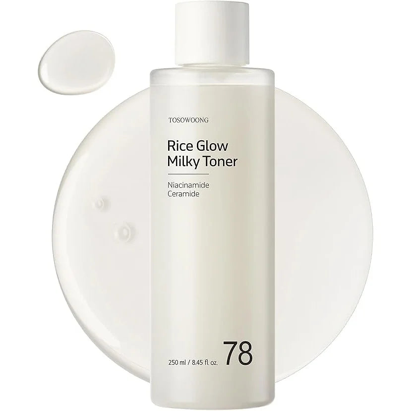 OSOWOONG Rice Glow Milky Toner is a hydrating toner with a light milky texture that helps moisturize, brighten, and calm the skin.