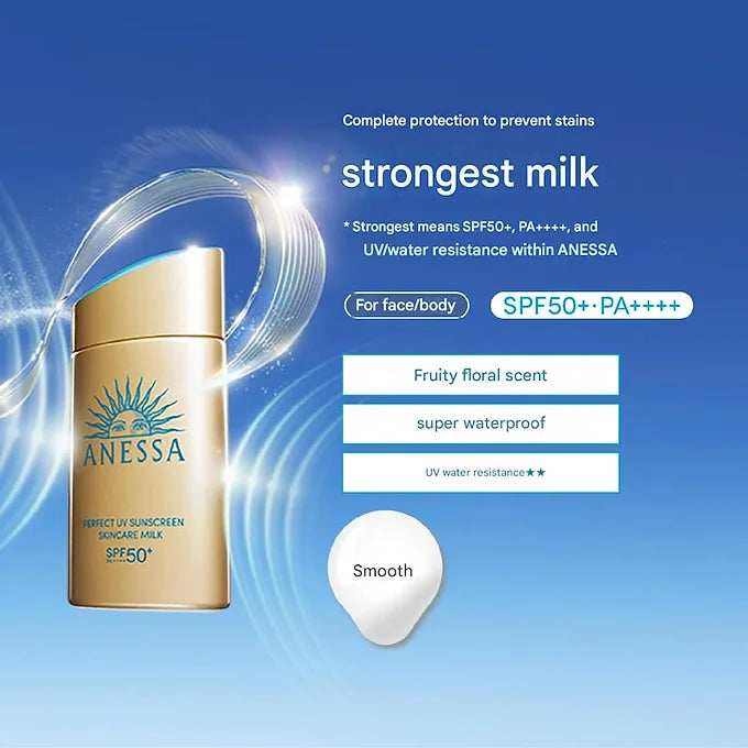 Anessa Perfect UV Skin Care Milk SPF 50+  Premium Sunscreen with Skincare