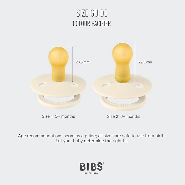 BIBS Natural Rubber Pacifier – Ivory/Sage | Set of 2