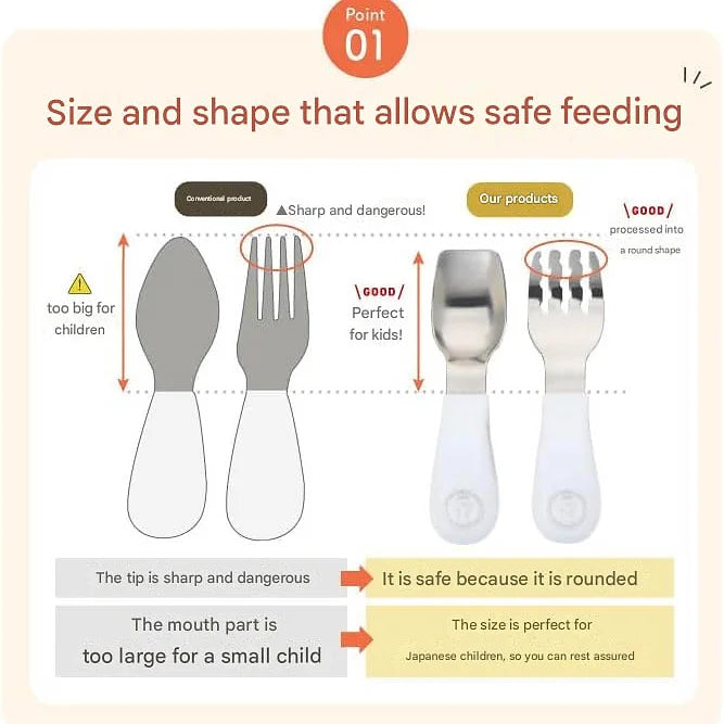 BabyGoo Baby Spoon & Fork Set | Recommended by Montessori Nursery Teachers