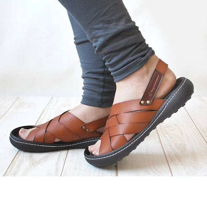 RegettaCanoe CJNT-1000 Hand-Dyed Woven-Stitch Flat Sandal — Women