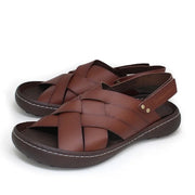 This chic flat sandal features a retro hand-dyed woven design with stylish stitching, accented by a back strap for secure wear.