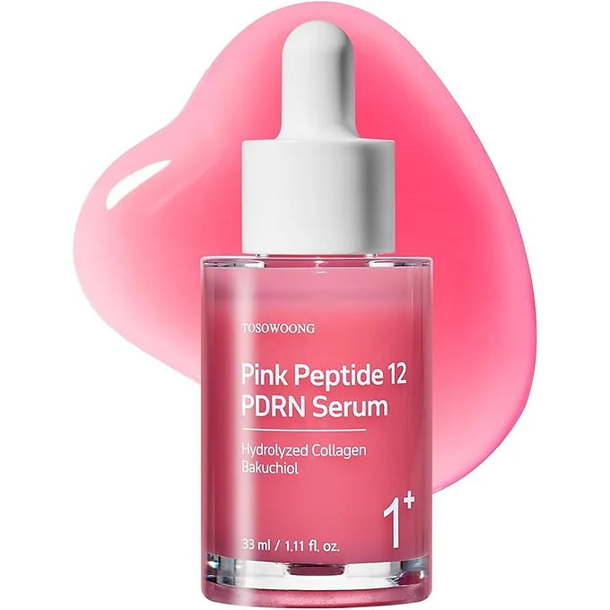 TOSOWOONG Pink Peptide 12 PDRN Serum – 1.1 fl oz (33 ml)