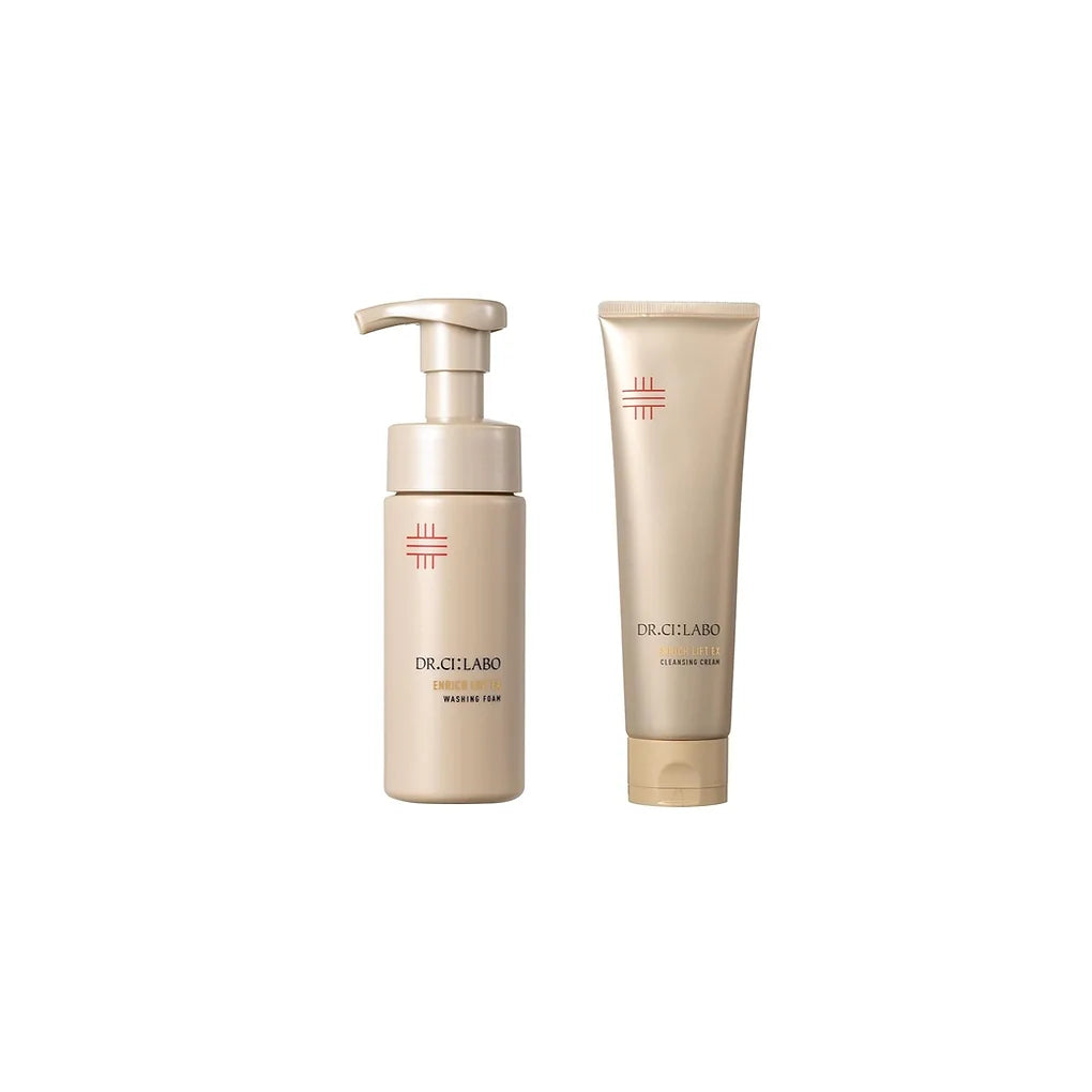 The Dr. Ci:Labo Enrich Lift line is designed for aging care cleansing, focusing on firmness, moisture, and gentle yet effective removal of impurities. 