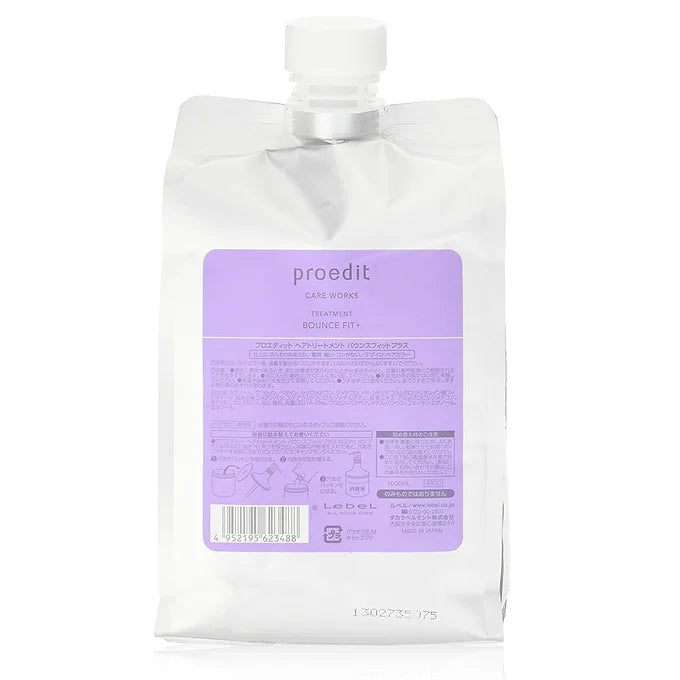 Proedit Bounce Fit Shampoo 1000ml & Bounce Fit Plus Treatment 1000ml Set – Lebel