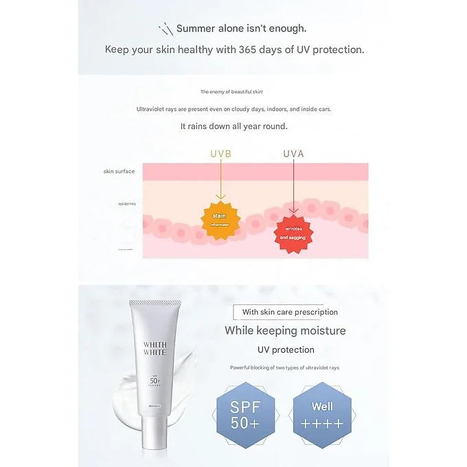 WHITH WHITE Sunscreen SPF50+ PA++++, 50 g
