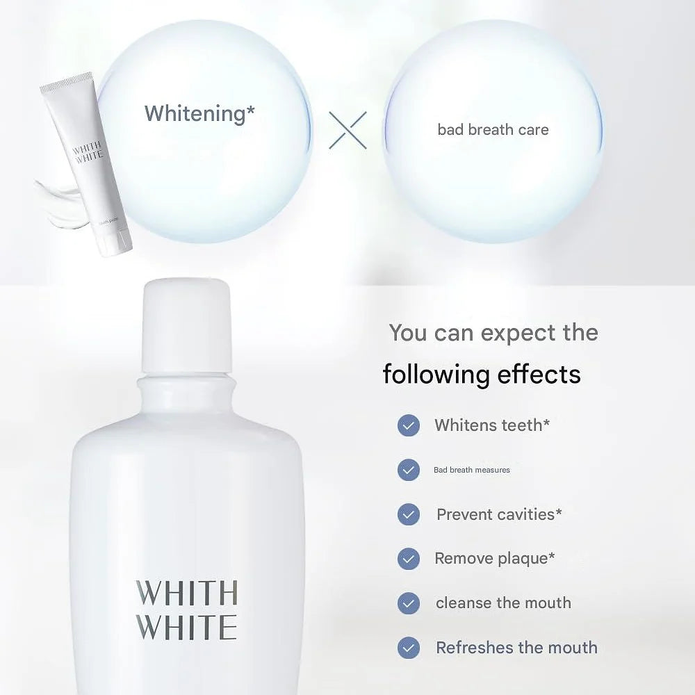 WHITH WHITE Whitening Mouthwash, Bad Breath Care 10.1 fl oz (300 ml)