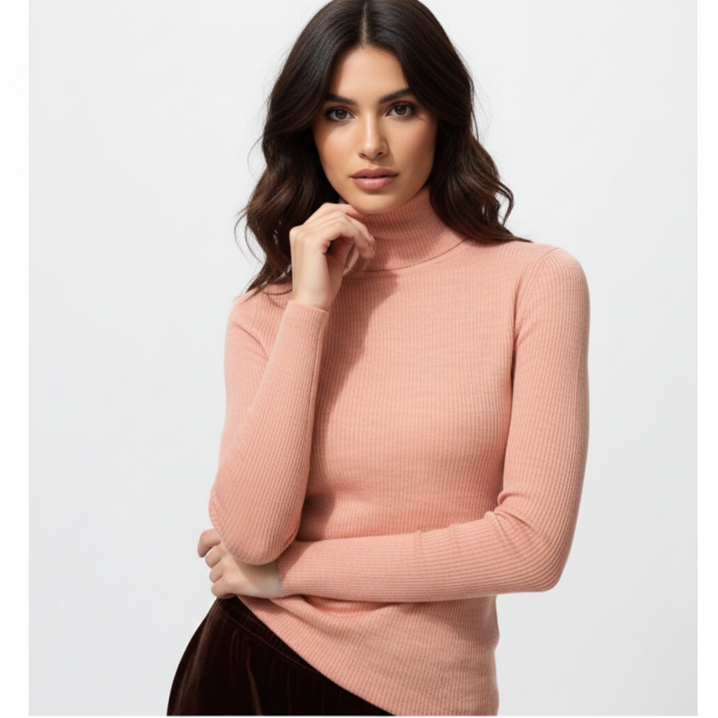 Merino Ribbed Turtleneck Sweater