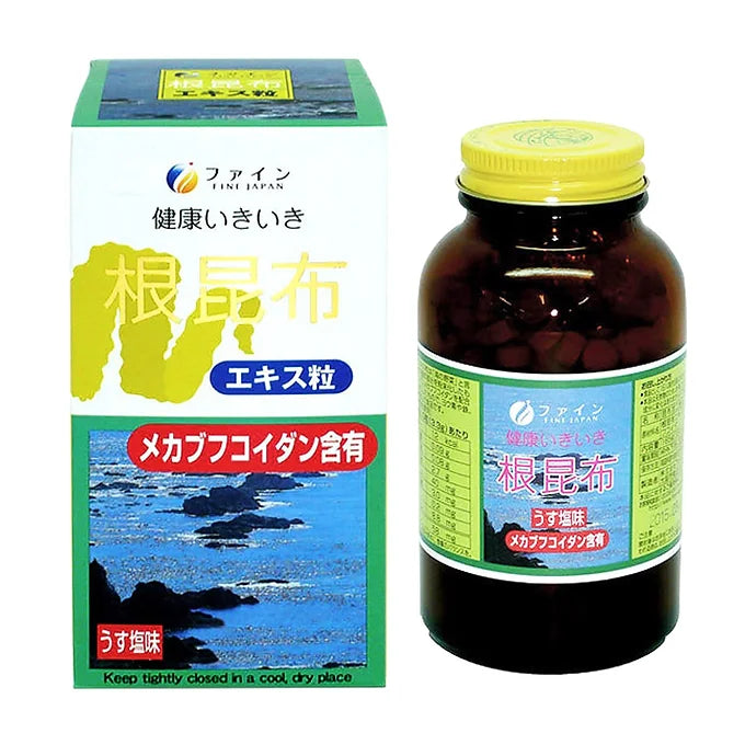 FINE JAPAN Kelp Root Extract Natural Sea Iodine with Fucoidan, 500 Tablets