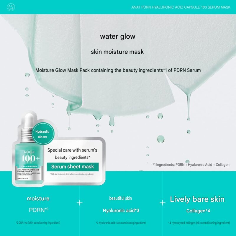 ANUA PDRN Hyaluronic Acid Capsule 100 Serum Mask Pack 7 Sheets