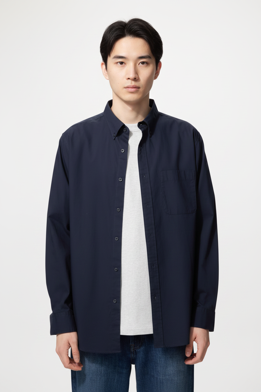 U Broadcloth Button-Down Shirt 476013 Japan best brand