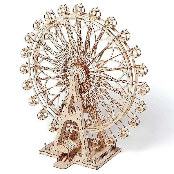 ki-gu-mi Ferris Wheel Wooden 3D Puzzle – DIY Craft Kit for Kids and Adults